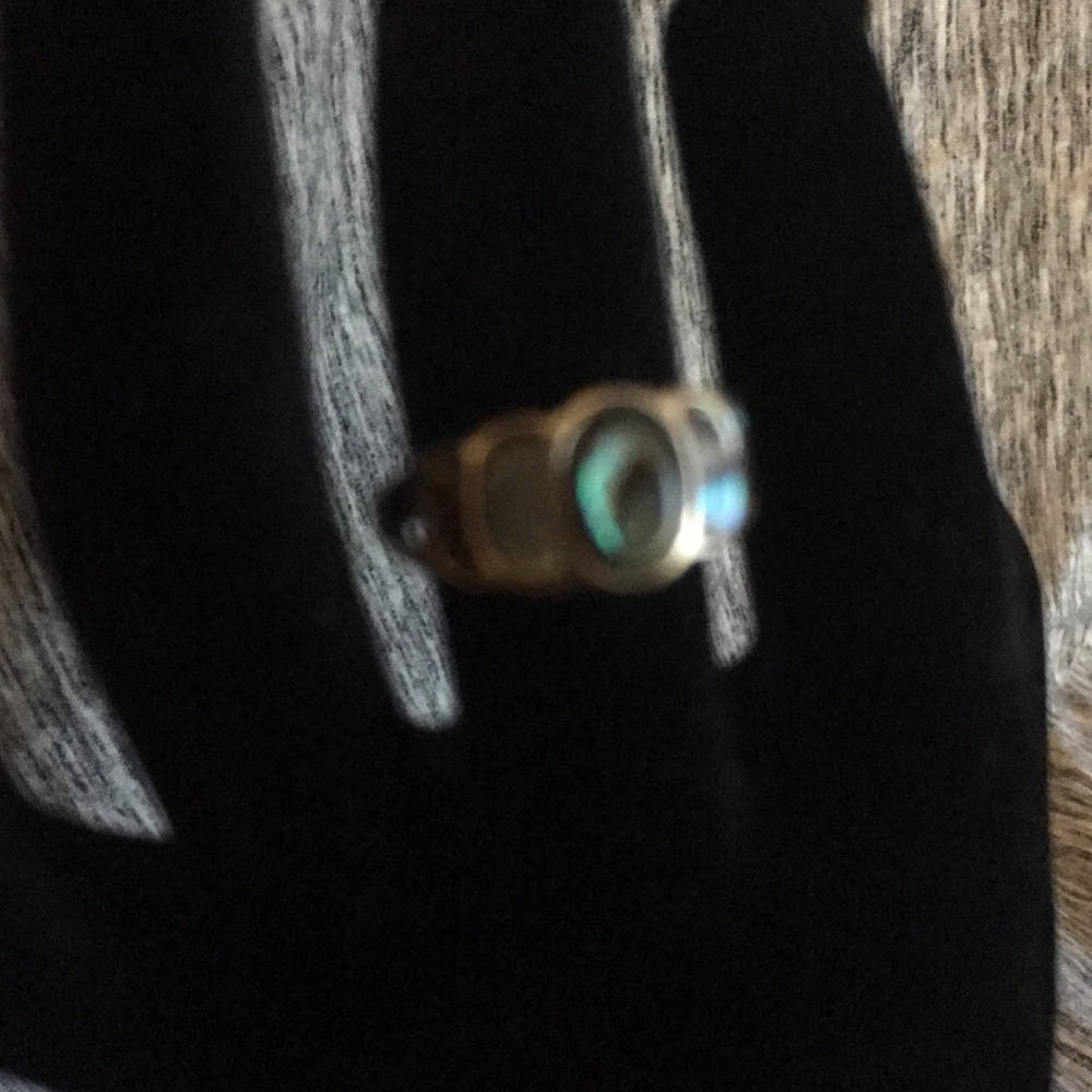 Green Abalone Shell Statement Ring A44 - image 4